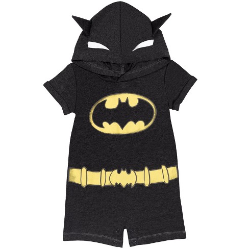 Dc Comics Justice League Batman Newborn Baby Boys Costume Short Sleeve Romper Black 3 6 Months Target