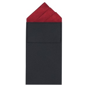 INSPIRE CHIC Men's Solid Card-inserting Prefolded Polyester Pocket Squares Handkerchiefs 1 Pc - 1 of 4