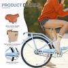 YONWAY 24 Inch Single Speed Folding Lady Bike , Durable Steel Frame Cruiser Bike,with Dual Brakes,Basket & Rear Rack  for Commuting - 4 of 4