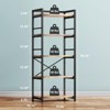 Denkee 5-Tier Baker Rack, Industrial Microwave Stand Shelf, Coffee Bar for Small Spaces, Free Standing Kitchen Shelf with Storage, Black/Brown/Gray - 2 of 4