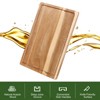 Extra Large Acacia Wood Cutting Board, Thick Butcher Block Cutting Board with Deep Juice Groove & Side Handles for Meat Vegetables Fruit - 3 of 4