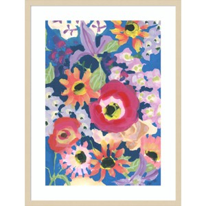 Amanti Art Magenta Poppy Flowers by Ania Zwara Wood Framed Wall Art Print - 1 of 4