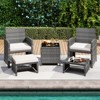 Costway 5 Pieces Patio Furniture Set PE Wicker Outdoor Lounge Chairs with 2 Ottomans Black/Gray/Navy/Red/Turquoise/White - 4 of 4