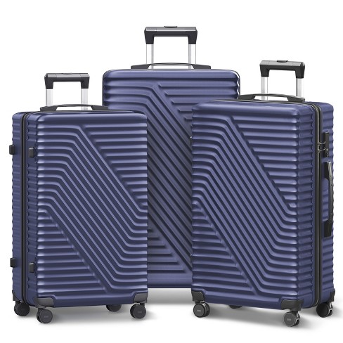 Skonyon 3 Piece Luggage Set Abs Hard Shell Luggage With Tsa Lock Sizes ...