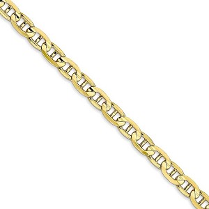 Black Bow Jewelry 10k Yellow Gold 4.5mm Solid Concave Anchor Chain Necklace - 1 of 4
