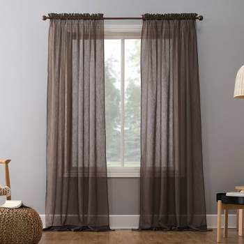 Erica Crushed Sheer Voile Rod Pocket Curtain Panel - No. 918
