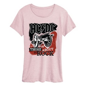 Women's AC/DC Rock Strokes Short Sleeve Graphic T-Shirt - Heather Pink ...