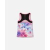 Deux par Deux Girl Colorblock Athletic Tank Top Black with Butterflies Printed - 7-8 Years - 3 of 4