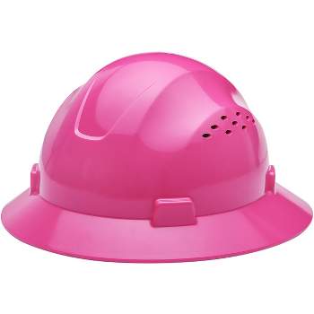 Noa Store Full Brim Hard Hat with HDPE Shell and Fast-trac Suspension Work Safety Helmet - Pink