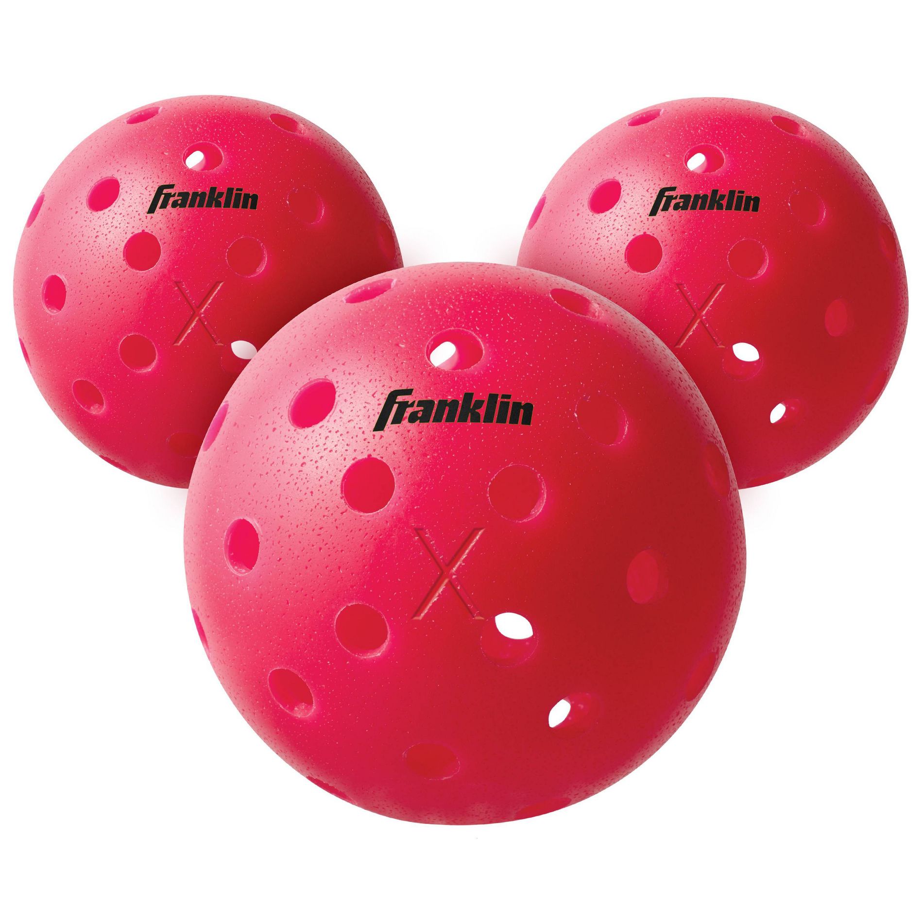 Franklin Sports X-40 PickleBalls - Pink: Polypropylene Shell, 3-Pack, All Ages