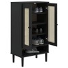 vidaXL SENJA Shoe Cabinet Accent Storage Organizer Rattan Look Solid Wood - 3 of 4