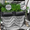 Oversized 2 Person  Folding Camping Chair Loveseat, Heavy Duty Outdoor Padded Portable Chair, Cooler Bag, Side & Back Pocket, 450 LBS Capacity, Grey - 4 of 4