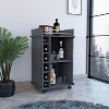 Vynxaria 37-Inch Bar Serving Carts, Smokey Oak Finish, Mobile Beverage Station with Wine Cubbies - 3 of 4