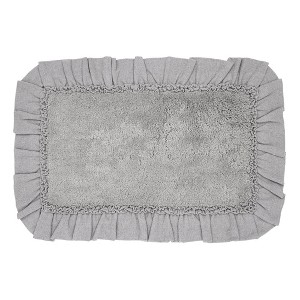 Burlap Dove Grey Bathmat 20x30  VHC Brands - 1 of 3