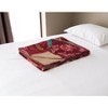 50" X 70" Red Floral Cotton Quilted Kantha Throw Blanket with Embroidery - 2 of 4