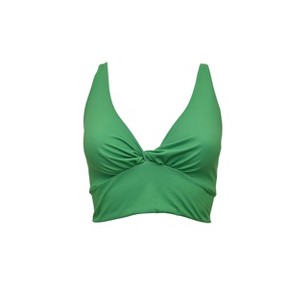 Ada Organic Cotton Twist Around Sports Bra - Kelly Green - LEZAT - 1 of 4