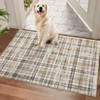 Washable Rug Modern Plaid Rug Non Slip Non Shedding Rug Low Pile Rugs Foldable Indoor Carpet for Living Room Bedroom Study Room Guest Room Playroom - 2 of 4