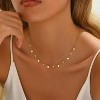 Colorful Beaded Necklace - Freshwater Pearl & Evil Eye Pendant, Stainless Steel 18K Gold Plated Y2K Trendy Jewelry for Women & Teen Girls - 2 of 4