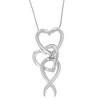 Haus of Brilliance Silver Double-Heart & Awareness Ribbon Linked Pendant Necklace - 2 of 4