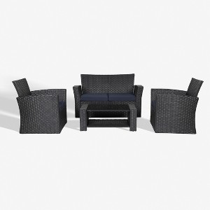 WestinTrends  4-Piece Modern Patio Conversation Sofa Set with Cushions - 1 of 4