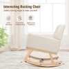 Tangkula Mid Century Fabric Lounge Chair Upholstered Accent Armchair Rocking Chair Beige - 4 of 4