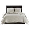Sapphtopaz 3 Pcs Comforter Set Quilt Set Soft Velvet Quilt Set in Geometric Quilting Technique Cotton Filling 1 Quilt 2 Pillow Shams, Machine Washable - 4 of 4