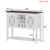 Entryway Coffee Bar Cabinet w/Sliding Barn Doors, Farmhouse Console Table w/ Stemware & Wine Racks, Sideboard Buffet Cabinet - 2 of 4
