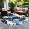 World Rug Gallery Tropical Floral Modern Indoor/Outdoor Area Rug - 2 of 4