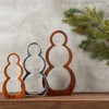 Nambé Holiday Snowmen Silhouettes Set - Designer Trio Figurines, Ideal for Mantel & Tabletop Display with Gold-Plated Accents - 6"L to 12"W - 3 of 3