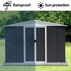 NicBex 6*4ft Outdoor Storage Shed Metal Garden Shed with Single Door and Apex Roof, Weatherproof and Durable, for Garden Tools and Equipment - 3 of 4