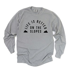 Simply Sage Market Women's Better On The Slopes Mountains Long Sleeve Garment Dyed Tee - 1 of 3