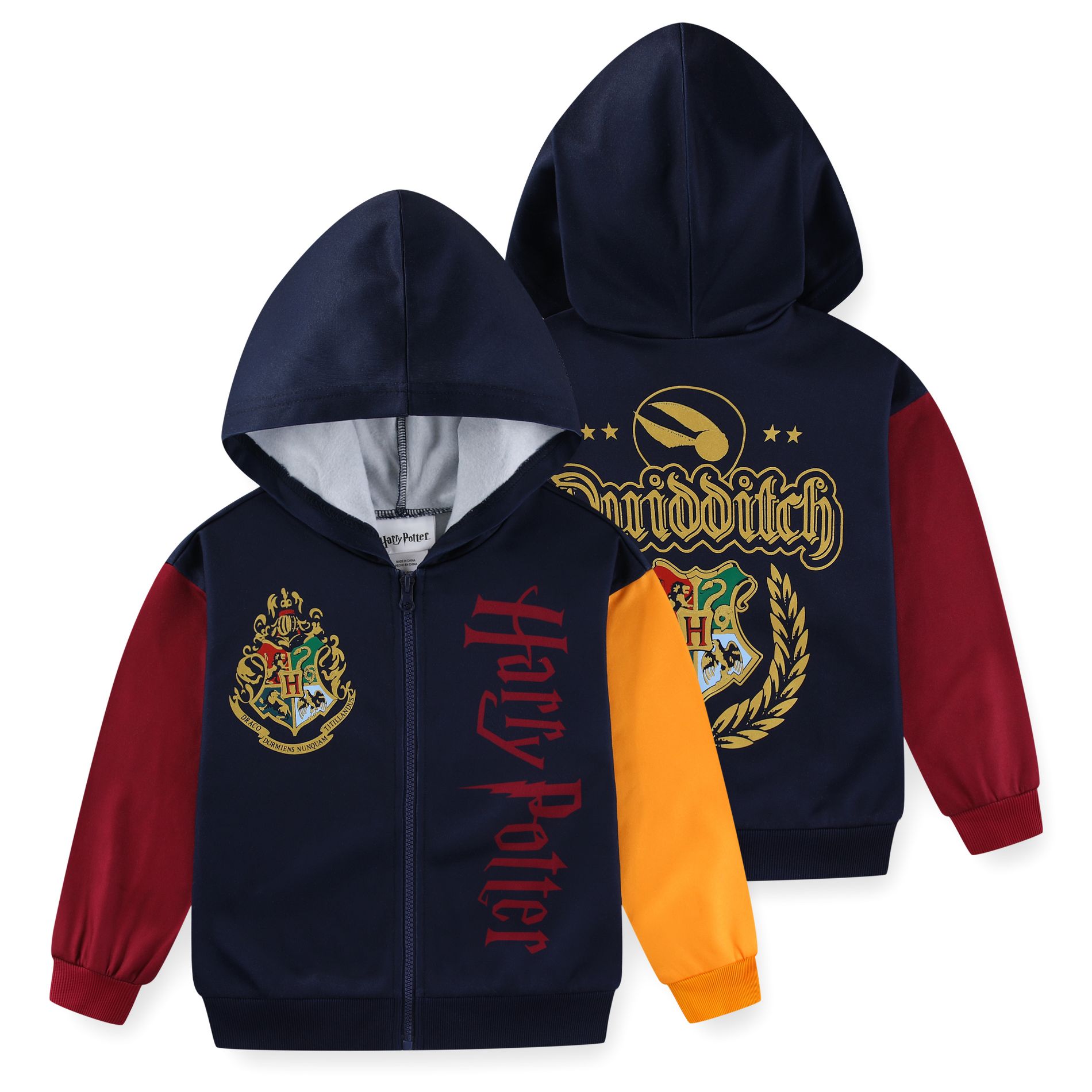 Harry Potter Hogwarts Quidditch Full Zip Up Hoodie For Big Kids