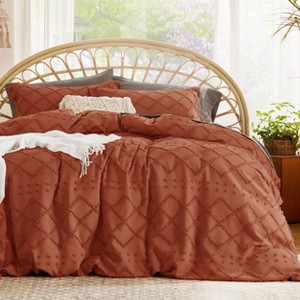 Bedsure | Solid Minimalist Embroidery Duvet Cover Set Cozy and Stylish Bedding Set - 1 of 4