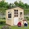 COZONY Outdoor Playhouse for Kids with Chalkboard, Wooden Play House with Working Door Window Boxes for Backyard Garden Play - 3 of 4
