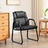 FURNIinspire Task And Office Chairs Waiting Room Chairs, Guest Chair Armchair, Tall PU Leather Home Office Chair, 2 Pack, Black, 20.5"*24.5"*35" - 4 of 4