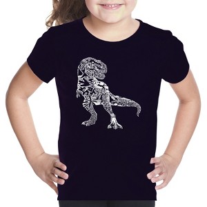 LA Pop Art Girl's Word Art T-shirt - Dino Pics - 1 of 4