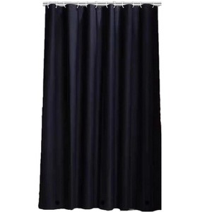 Aoibox Black PEVA Shower Curtain Liner with Grommet Holes & Magnetic Weights, Waterproof & Eco-Friendly for Bathroom, Hotel, Dorm - 1 of 4