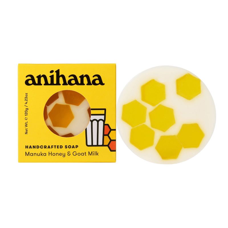 anihana Hydrating Gentle Bar Soap - Manuka Honey and Goat Milk - 4.23oz, 1 of 9