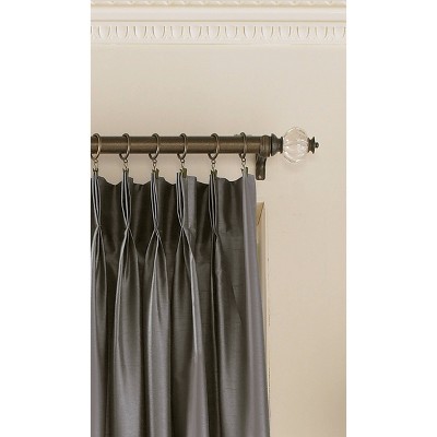 Pewter Faux Silk Pinch Pleat 30" x 108" Curtain Panel