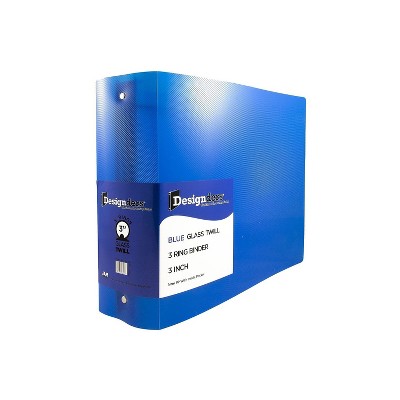 JAM Paper Heavy Duty 3" 3-Ring Flexible Poly Binder Blue 821T3BU