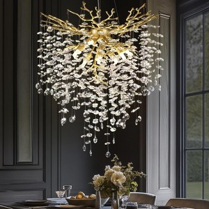 CityFurn 8-Light  Modern Luxury Tree Branch Crystal Chandelier Round Chandeliers For Dining Room - 1 of 4