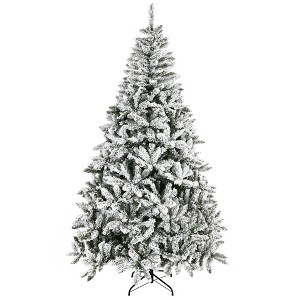 NicBex 9ft Unlit Snow Flocked Artificial Christmas Tree Hinged Full Tree with Branches for Home Office - 1 of 4