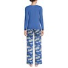 Lands' End Women's Pajama Set Knit Long Sleeve T-Shirt and Flannel Pants - 2 of 3