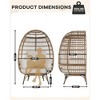Egg Chair, Wicker Egg Chair with Plush Cushion, Steel Frame and Metal Base, Lounge Chair for Indoor & Outdoor Patio, Living Room, and Backyard - 2 of 4