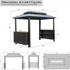 6x10FT Hardtop Grill Gazebo,Double Galvanized Steel Roof BBQ Canopy with Storage Cabinets And Ceiling Hooks-Maison Boucle - 4 of 4