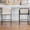 CIPACHO Set of 2,Modern Upholstered Counter Height Bar Stool with Armrests, Metal Frame and Padded Seat, Comfortable Dining Chair for Kitchen Island - 3 of 4