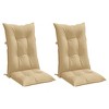 vidaXL Highback Chair Cushions 2 pcs Melange Beige 47.2"x19.7"x2.8" Fabric - 3 of 4
