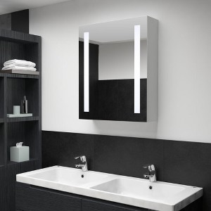 vidaXL LED Bathroom Mirror Cabinet 19.7 in.x5.1 in.x27.6 in. - 1 of 4