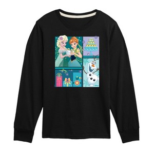 Boys' - Disney - Elsa, Olaf & Anna Birthday Celebration Long Sleeve Graphic T-Shirt - 1 of 3