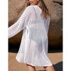 Coolmee Crochet Cardigan for Women Open Front Long Sleeve Boho Oversized Hollow Out Knitted Cardigan - 2 of 3
